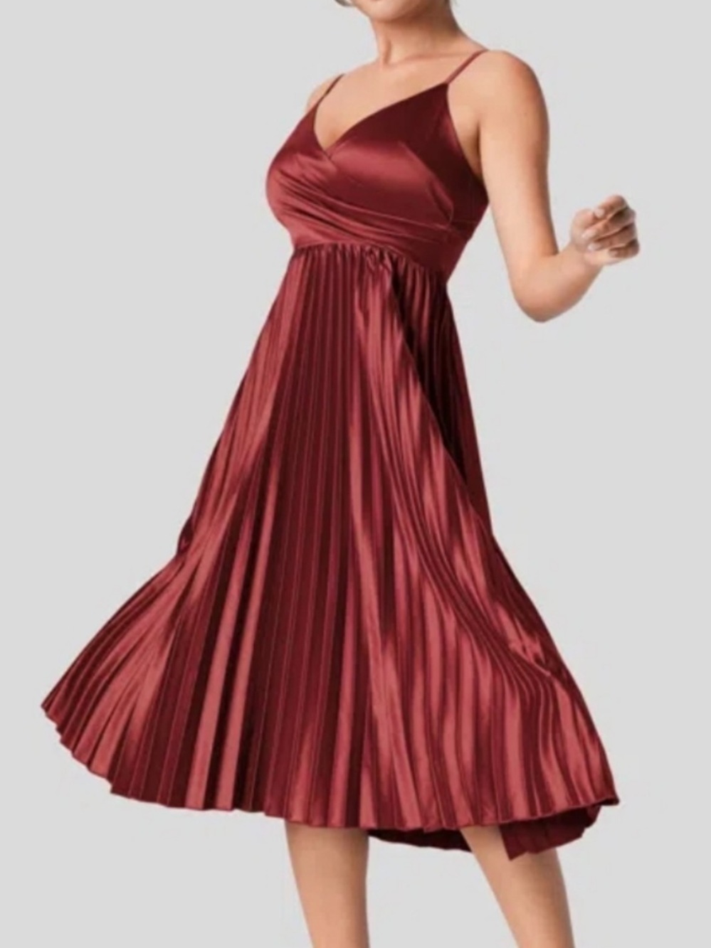 NWOT Halara Red V Neck Backless Crisscross Lace Up Midi Dress